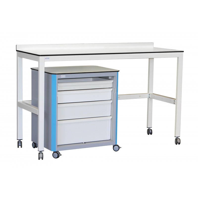 Encimera hospitalaria con mueble móvil
