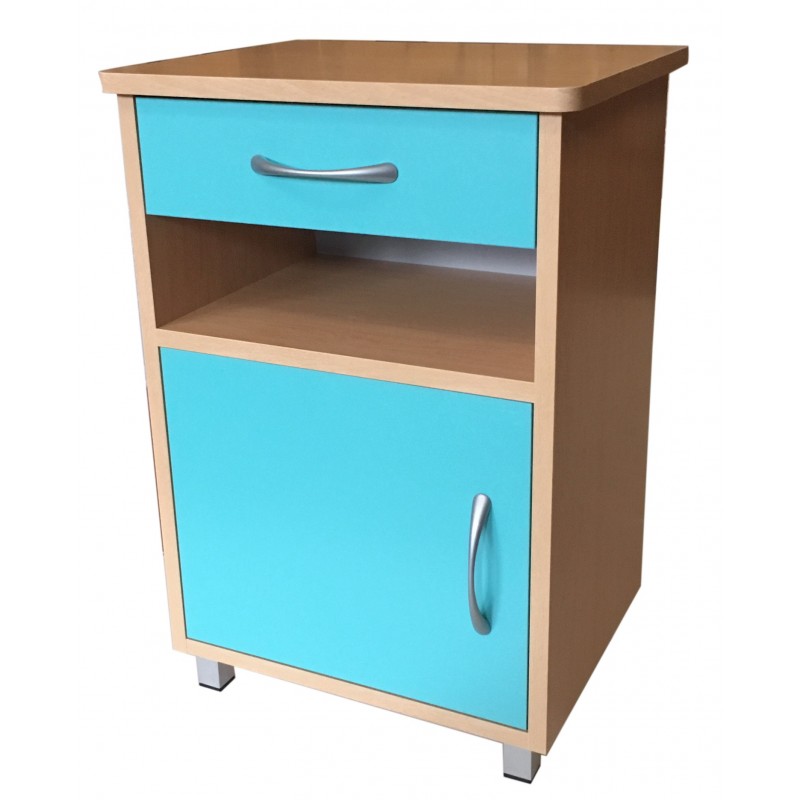 Mesita de noche MH cajón y puerta melamina azul