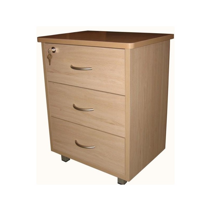 Mesita de noche 3 cajones fabricada en melamina